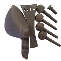 Ebony Violin Parts Pegs Tailpiece Chin Rest End Pin Tuning Pegs Violin Fittings Violin Parts Accessories Set