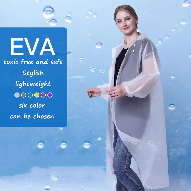 Factory wholesale thickened adult outdoor protection travel EVA fashion lightweight raincoat poncho rain cape raincoats