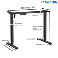 Cadre de bureau assis-debout ergonomique moderne en acier inoxydable robuste avec moteur électrique unique et commande facile pour la maison, la salle à manger et la cuisine