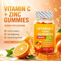 Gommes à mâcher personnalisées pour adultes à la vitamine C + zinc, 60 unités, complément alimentaire pour soutenir le système immunitaire