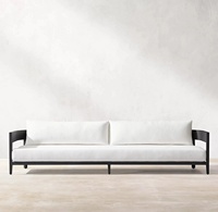 Ensemble de canapés d'extérieur modernes de luxe en aluminium, mobilier de jardin imperméable pour hôtels, villas et complexes hôteliers, ensemble de canapés de patio en métal