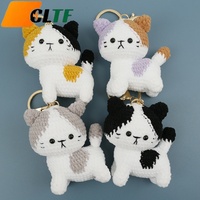 Porte-clés chat en crochet tendance 2026 pour les amoureux des chats, cadeaux de la Saint-Valentin pour femmes et hommes, animaux en crochet, animaux en peluche au crochet