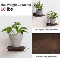 Rak Kayu Rustic Gantung Dinding 5X5 Inci untuk Dekorasi Dinding Kamar Tidur, Ruang Tamu, Kamar Mandi