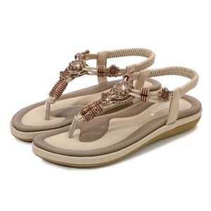 Sandales plates pour femmes à bout ouvert en faux daim avec décoration florale, semelle extérieure en caoutchouc respirant, tendance mode estivale, vente en gros - Product Image 6