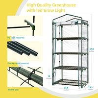 Mini Serre à 4 niveaux avec couvercle en PVC à fermeture éclair pour les plateaux de démarrage des semences Lumière pour plantes à intensité variable Serre d'intérieur avec lampes de culture