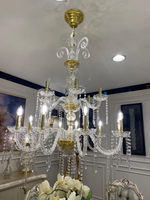 Lustre de salon en verre courbé pour décoration de la maison Luminaire élégant