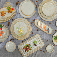 Vaisselle de luxe pour Restaurant occidental, Buffet d'hôtel, vaisselle ronde, porcelaine, porcelaine, terre cuite, grès, assiette en céramique