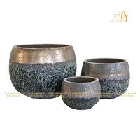 Pot en céramique galvanisé marron GL316H38MTO, design moderne, écologique, sûr, durable, pour l'intérieur et l'extérieur, maison et jardin
