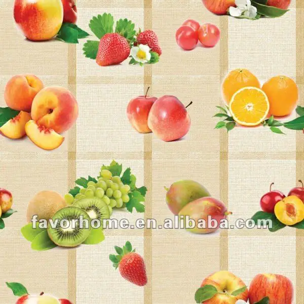 Mantel de plástico PVC con diseño de frutas, gran oferta