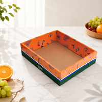 Boîte cadeau pour fruits pliable avec couvercle transparent personnalisé, boîte d'emballage en papier ondulé respectueuse de l'environnement, impression couleur