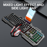 Clavier de jeu T-W0LF TF600 104 touches, souris de jeu, panneau métallique, clavier éclairé, ensemble clavier et souris, sensation mécanique, combos clavier