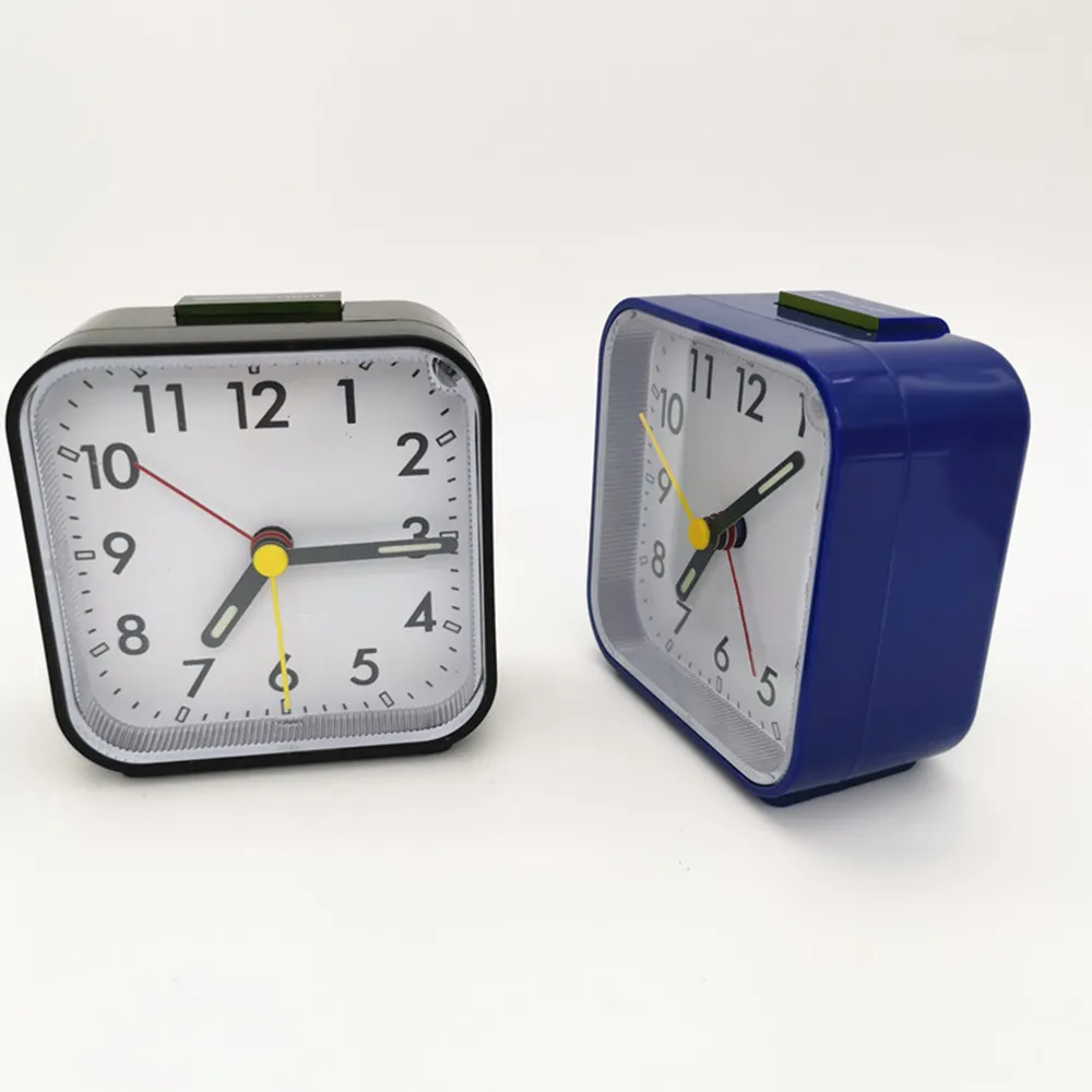 Alarm Clock Analog Alarms ABS Non Ticking Ascending Beep Sounds Travel Clock With Night Lamp Gentle Awakening
