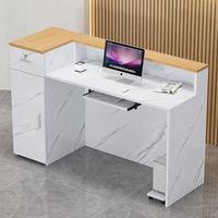 Petit comptoir de réception commercial en bois pour les magasins de vêtements, les magasins de proximité et les restaurants - Design minimaliste moderne multifonctionnel