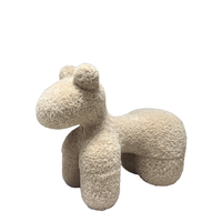 Taburete Seccional de Esponja con Forma de Pony Colorido Sherpa - Diseño Moderno, Silla Artística de Dibujos Animados para Niños, Silla Divertida con Forma de Animal para Apartamento