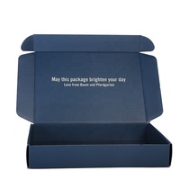 Caja de correo postal azul marino personalizada, caja de cartón plana para camisetas, cajas de embalaje de ropa, caja de envío para hombres