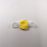 Mini roses en ruban, fleurs artificielles en nylon, rosettes de couleurs mélangées avec des feuilles vertes pour modèle de lingerie S6187