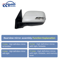 Conjunto de Espejo Retrovisor para Toyota Land Cruiser LC200, Plegable Eléctricamente con Señal de Giro, Reflector de Espejo Retrovisor