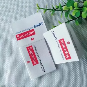 Étiquette tissée personnalisée en polyester et coton avec logo, à coudre sur les vêtements et les sacs, étiquettes principales lavables pour vêtements - Product Image 1