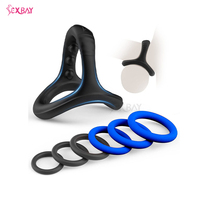 Silicone de qualité médicale à haute élasticité, design triangulaire en forme de requin pour une sensation améliorée et un retard de l'éjaculation
