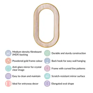 Miroir mural décoratif moderne de haute qualité en verre durable pour la décoration intérieure élégante salon chambre bureau décoration murale - Product Image 6