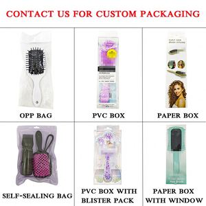 Free Sample Plastic Hollow Out Hair Comb Scalp Massage Hair <b>Brush</b> Wet and Dry Vent <b>Detangling</b> Curly Hairbrush - Product Image 5