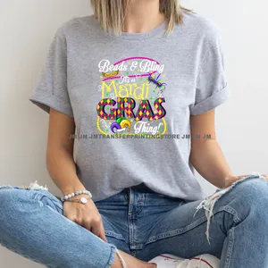 แฟชั่น Coquette หน้ากากไขมันใหม่ oresday leans Fleur de Lis รีดบนซักได้ DTF สติกเกอร์โอนพร้อมที่จะกดสำหรับเสื้อยืด - Product Image 4