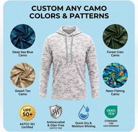 Sweat à capuche de chasse imprimé camouflage personnalisé, confortable, respirant, protection solaire UV, sublimation, performance UPF50, chemises de pêche