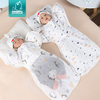 Bioduo – Nouveau Sac de Couchage Anti-Startle pour Nouveau-nés, Style Croisé sur les Bras, en Coton Pur, Motif Dessin Animé, Été/Printemps/Automne