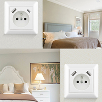 Enchufe de Pared Francés Schuko de Alta Calidad, 16A 250V, con Puerto de Carga USB Tipo C, Terminal de Tornillo, Enchufe Europeo para Uso Doméstico