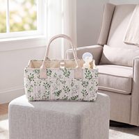 Cesto Organizador Floral Atacado para Fraldas, Bolsa Multifuncional para Berçário de Bebês, Cesto de Fraldas de Grande Capacidade para Trocador