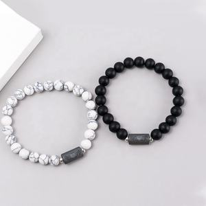 Juego de pulsera con cuentas de piedra Natural para parejas, cuentas magnéticas, pulseras de la amistad, joyería - Product Image 4