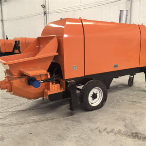 Pompe à béton électrique diesel sur <span class=keywords><strong>remorque</strong></span>, bétonnière avec pompe, machine de transport de ciment, sable et gravier - Product Image 5