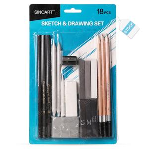 SINOART op voorraad schetspotloodset 18-delige potloodset tekenen schetsen inclusief 3 houtskoolpotloden - Product Image 1