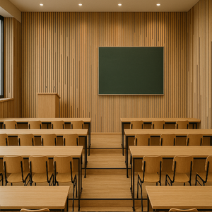 Design moderne en PU lamelle acoustique effet bois NRC revêtement <span class=keywords><strong>pour</strong></span> les murs d'hôtel insonorisé cannelé Akupanel décor chêne effet noyer - Product Image 3