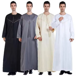 Jubbah Thobe Homme Manches Longues Abaya Emirati Thobe pour Homme Caftan Musulman Arabie Saoudite <span class=keywords><strong>Djellaba</strong></span> Islam Vêtements Robe de Prière Afghan - Product Image 2