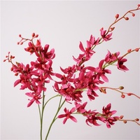 Hochwertige Künstliche Seidenorchidee Cymbidium Künstliche Lila Cymbidium-Orchideenblüten für Hochzeit und Heimdekoration
