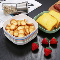 Spit Bone Wheat Square Plate Bone Fruit Plate Snack Meloenzaden Plate Gedroogd fruit dienblad Snack schaal