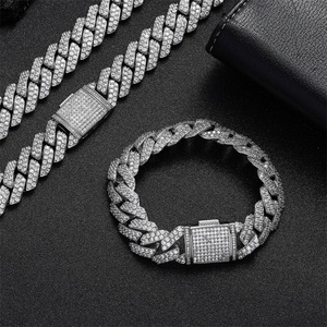 Popular Hot Sale 10mm 12mm 15mm <b>Copper</b> Gold Plated Link <b>Chain</b> Cuban Necklace Men's - Product Image 2