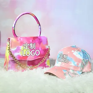 Tie Dye Bag Damen Geldbörse und Hut Set Pu Ledertaschen Damen Handtaschen Damen Geldbörsen und Handtaschen