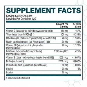 Cápsulas de Complejo <span class=keywords><strong>B</strong></span> Metilado OEM, <span class=keywords><strong>Vitamina</strong></span> <span class=keywords><strong>B</strong></span> Activa con Metilfolato y Metilcobalamina, Suplemento para el Sistema Nervioso - Product Image 6