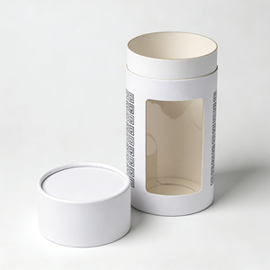 Factory Direct Recyclable Paper Cylinder Box With Display <b>Window</b> Custom Design Round Tube Packaging With Lid - Product Image 4
