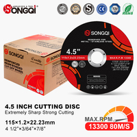 Disque de coupe ultra fin SONGQI 115 mm, épaisseur 1,2 mm, pour meuleuse d'angle, acier, métal inoxydable