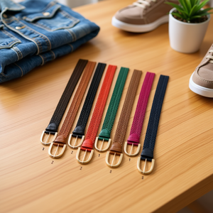 Cintura in PU intrecciata Xtreme Elliptical con fibbia ad anello a D da 6 cm, casual e alla moda per donna e uomo - Product Image 2