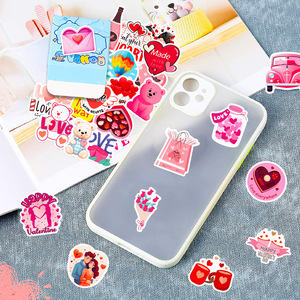 50 Pezzi <span class=keywords><strong>Adesivi</strong></span> Kawaii a Forma di Cuore Rosa, Decorazioni per San Valentino e Matrimoni, Decalcomanie Impermeabili in Vinile per Diari, Laptop, Buste e Regali - Product Image 4
