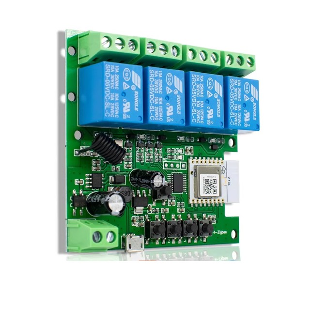 Zigbee 4-Channel Smart Switch Automation Module 4CH 220V 12V 24V 10A Relay Works with Alexa Google Assistant Tuya App A732