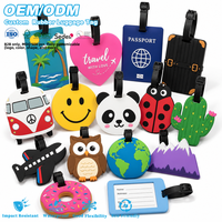 Étiquettes de bagages en caoutchouc personnalisées, personnalisables en forme et en taille, fabriquées en caoutchouc souple résistant aux chocs, étiquettes de bagages en silicone