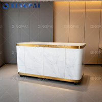 XINGPAI Hôtel Banquet Traiteur Restaurant En Acier Inoxydable Personnalisé Table De Buffet Mobile Avec Plateau En Marbre