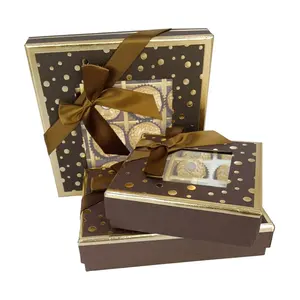 Factory Price Wholesale Custom Logo Printing Truffle Box Chocolate Packaging Box 16 Packs of Chocolate With Paper Bag