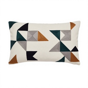 Luxury Design Wool Handmade Crewel Embroidery Wool Chain Stitched Pillow <b>Cover</b> <b>For</b> <b>Sofa</b> Living Room Hot Selling Product ITHL - Product Image 1