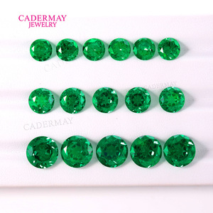 Cadermay Tsavorite Round Synthetic Gemstone Green Loose Stone For Jewelry Making - Product Image 1